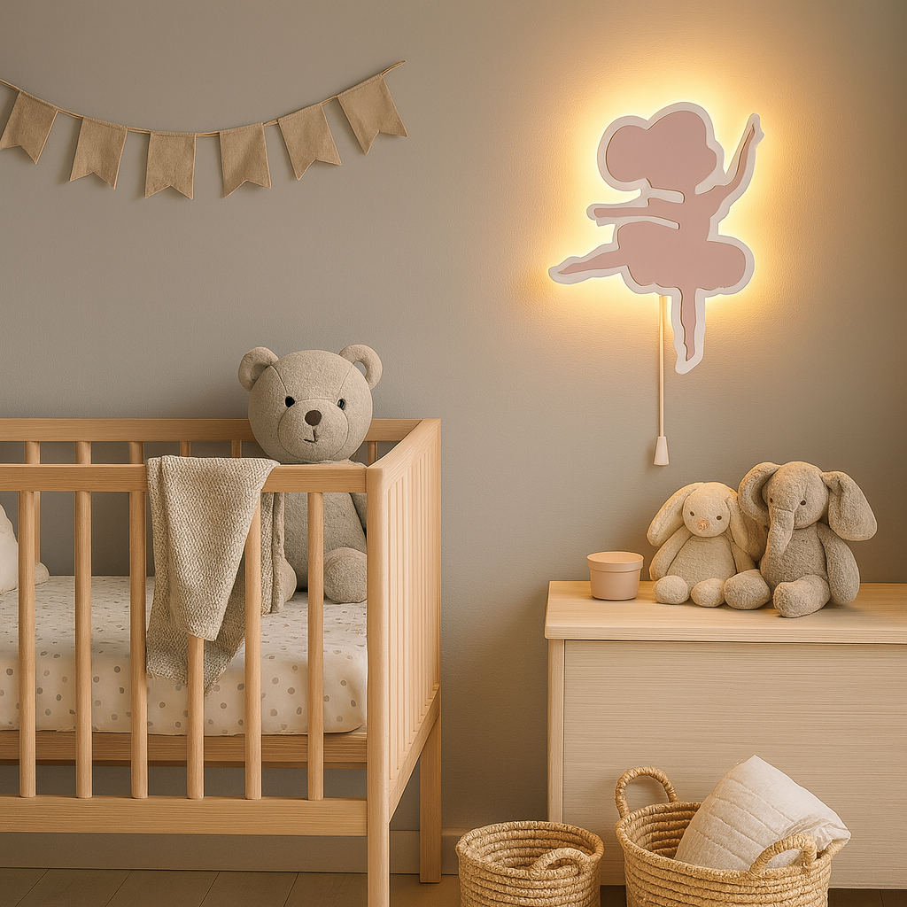 Pink Ballerina Wall Lamp for Kids Room | Nursery Decor