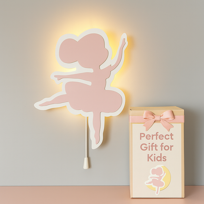Pink Ballerina Wall Lamp for Kids Room | Nursery Decor