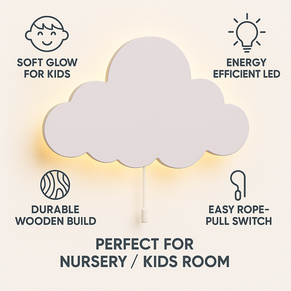 White Cloud Wall Lamp for Kids Room | Nursery Decor