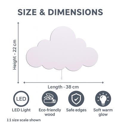 White Cloud Wall Lamp for Kids Room | Nursery Decor
