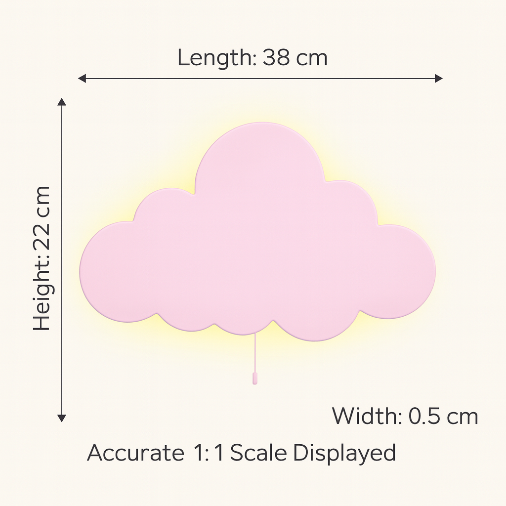 Pink Cloud Wall Lamp for Kids Room | Nursery Wall Lamp