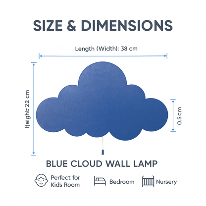 Blue Cloud Wall Lamp for Kids Room | Nursery Decor