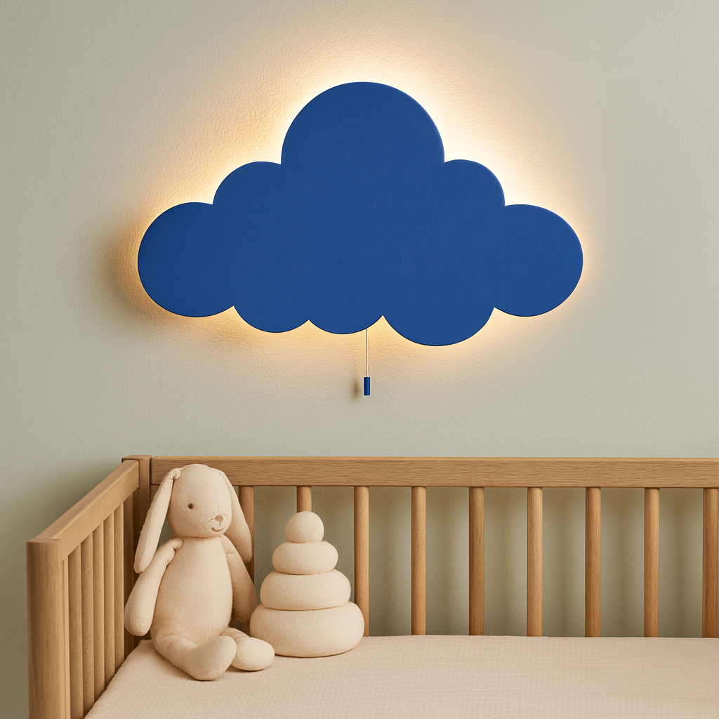 Blue Cloud Wall Lamp for Kids Room | Nursery Decor