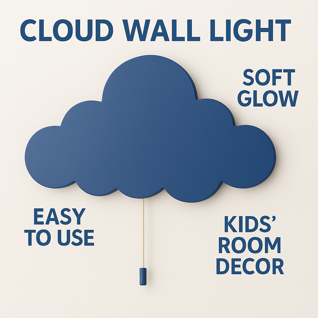 Blue Cloud Wall Lamp for Kids Room | Nursery Decor
