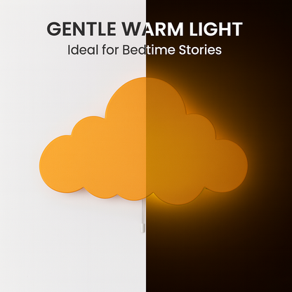 Orange Cloud Wall Lamp for Kids Room | Nursery Decor