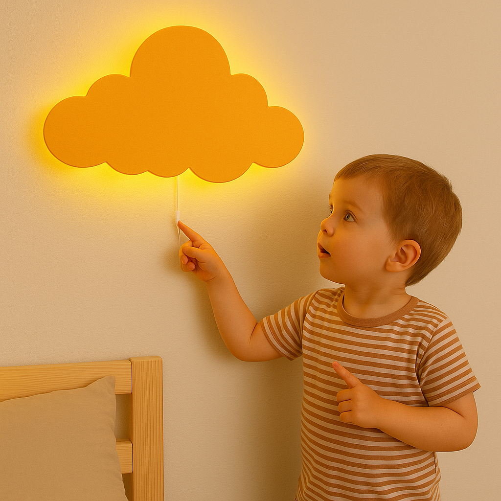 Orange Cloud Wall Lamp for Kids Room | Nursery Decor