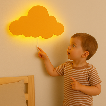 Orange Cloud Wall Lamp for Kids Room | Nursery Decor
