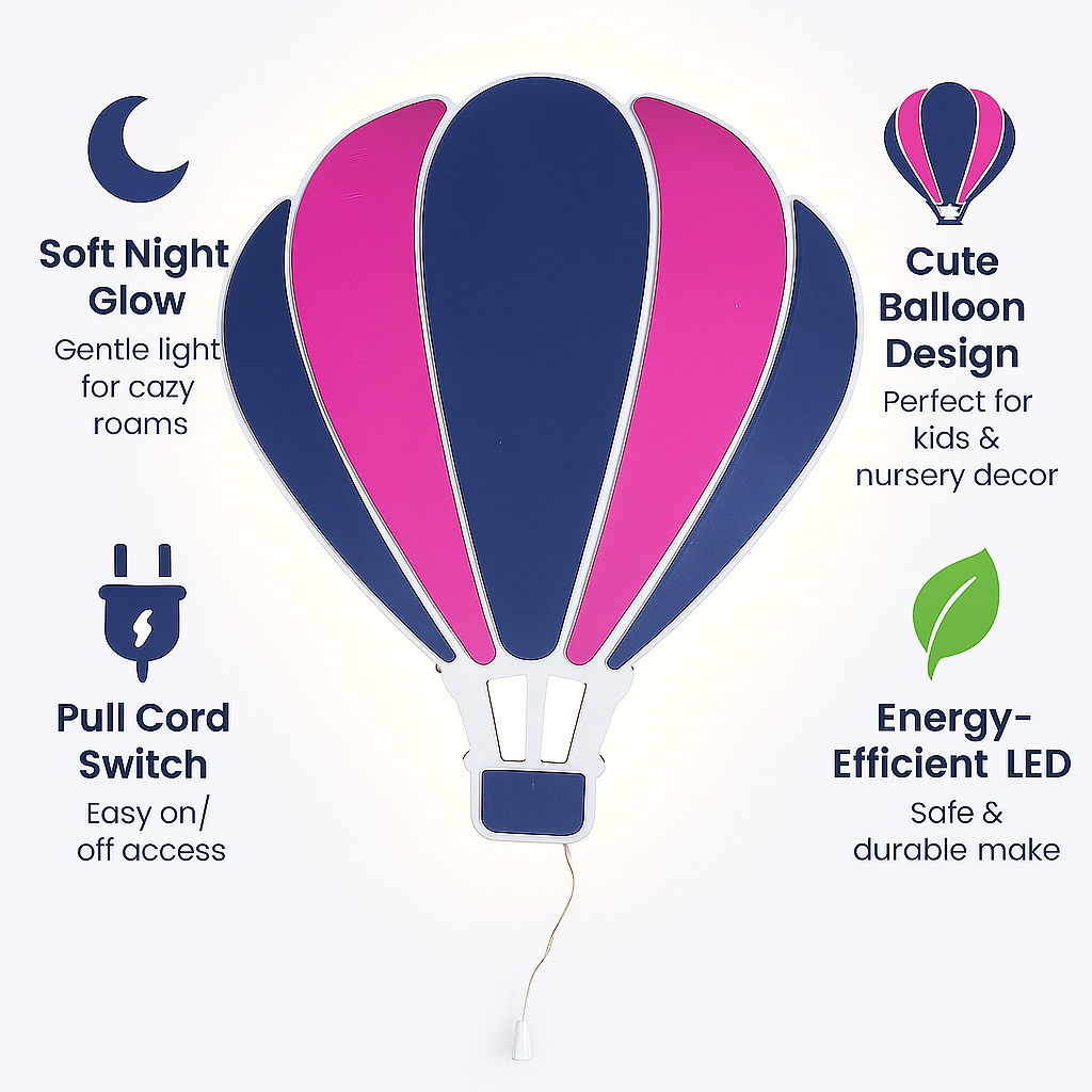 Hot Air Balloon Wall Lamp for Kids Room | Nursery Decor