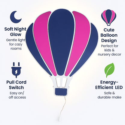 Hot Air Balloon Wall Lamp for Kids Room | Nursery Decor