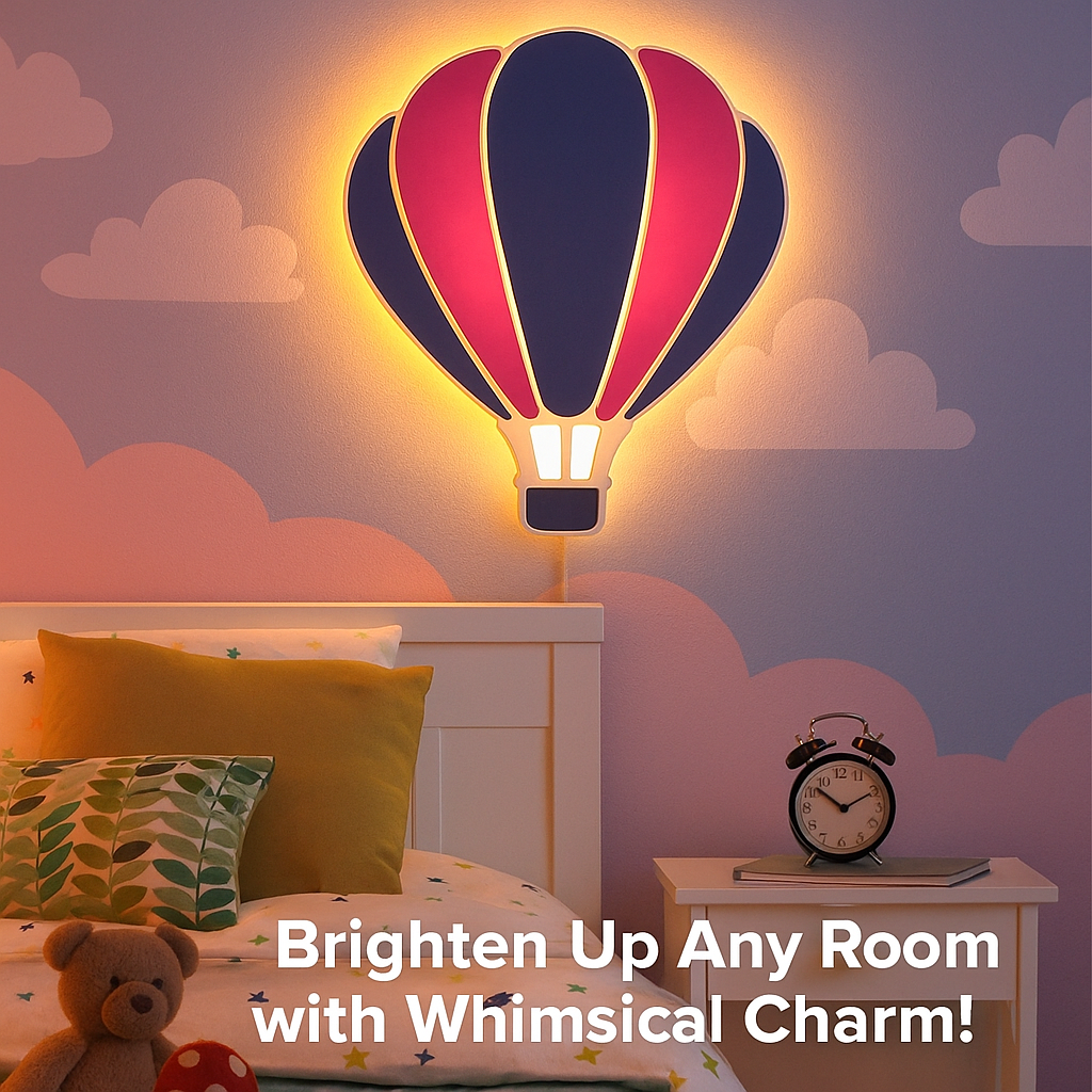 Hot Air Balloon Wall Lamp for Kids Room | Nursery Decor